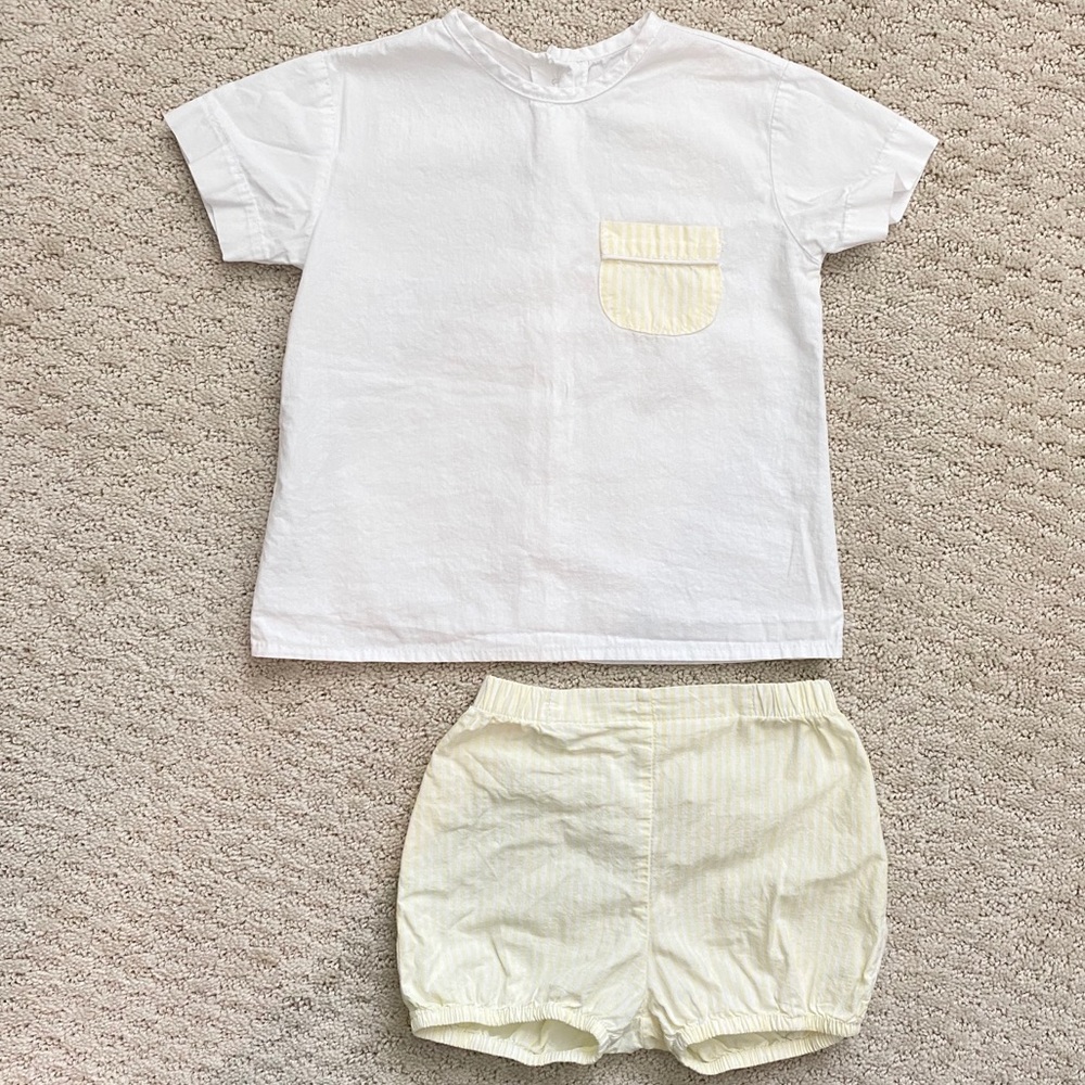 Dondolo Yellow Striped Bloomer Set - size 18M
